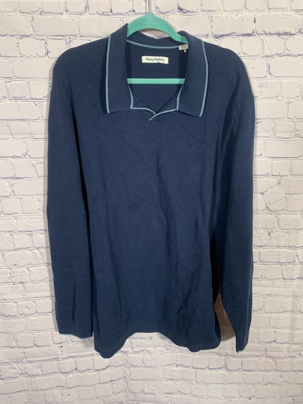 Tommy Bahama Mens Lightweight Sweater Pullover Silk Blend Blue Sz 3XLB Preppy